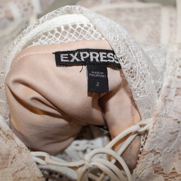NWT Express Cream Lace Dress Size 2 - Picture 8 of 8
